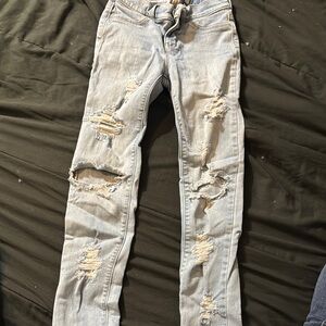 Distressed Light Wash Jeans